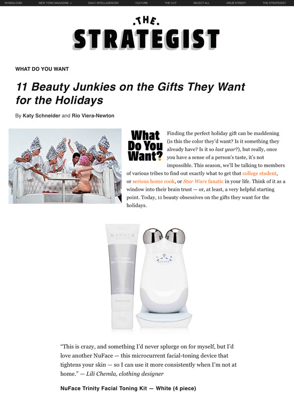 NYMag: 11 Beauty Junkies on the Gifts They Want for the Holidays