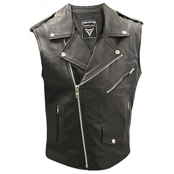 Brando Sleeveless Biker Vest by Skintan Leather – Badboy Jewellery