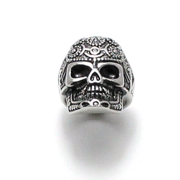 Sugar Skull Ring With Pentagram - Stainless Steel 100028 – Badboy Jewellery
