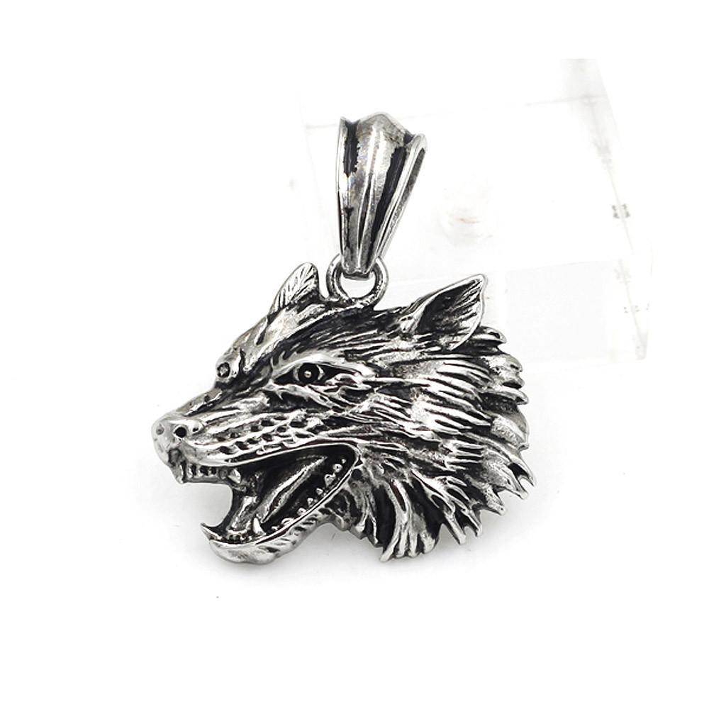 wolf head pendant