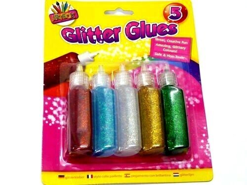 Artbox 10 Pack Assorted Colour Glitter Glue Pens Arts & Crafts Brand New