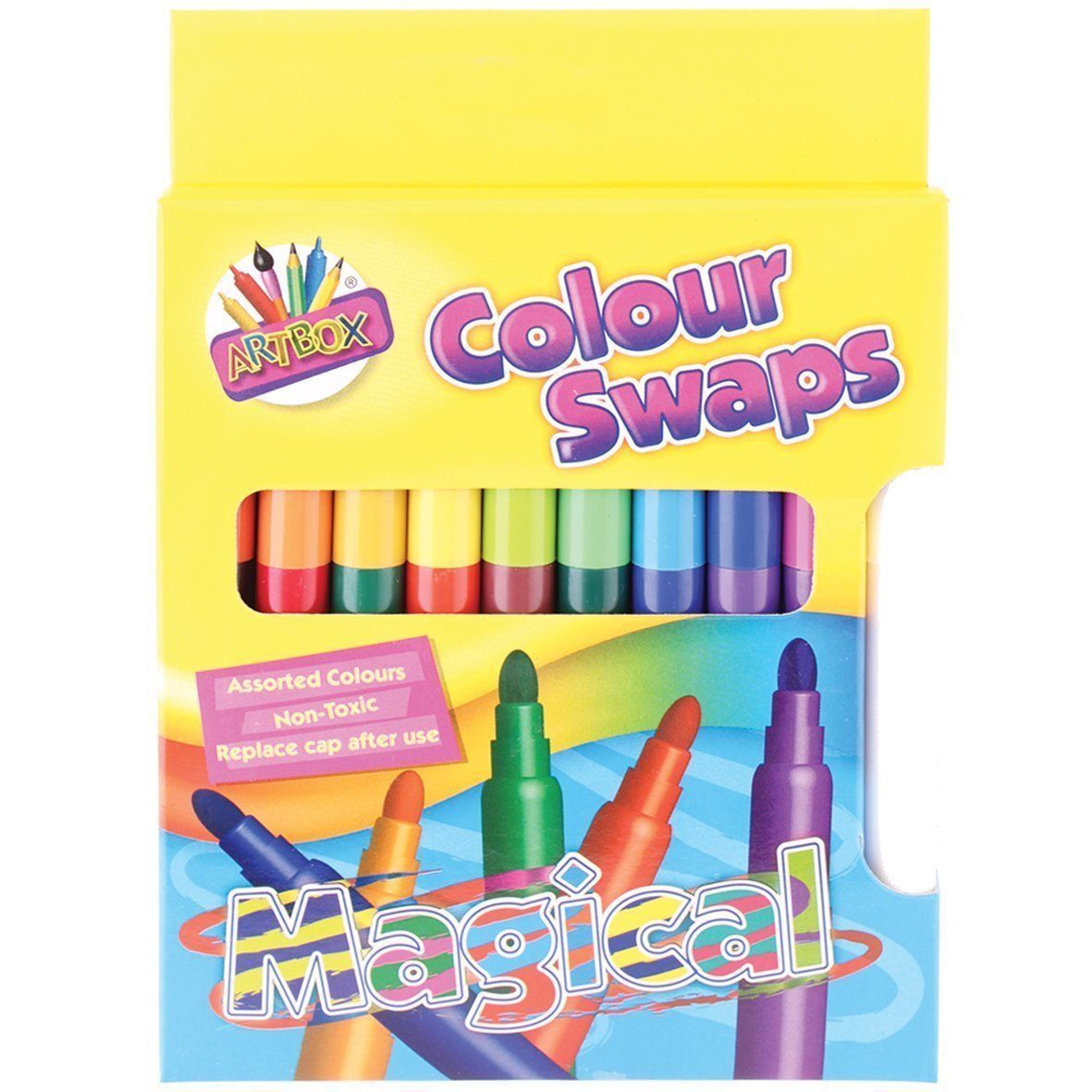 Artbox 10 Pack Assorted Colour Glitter Glue Pens Arts & Crafts Brand New
