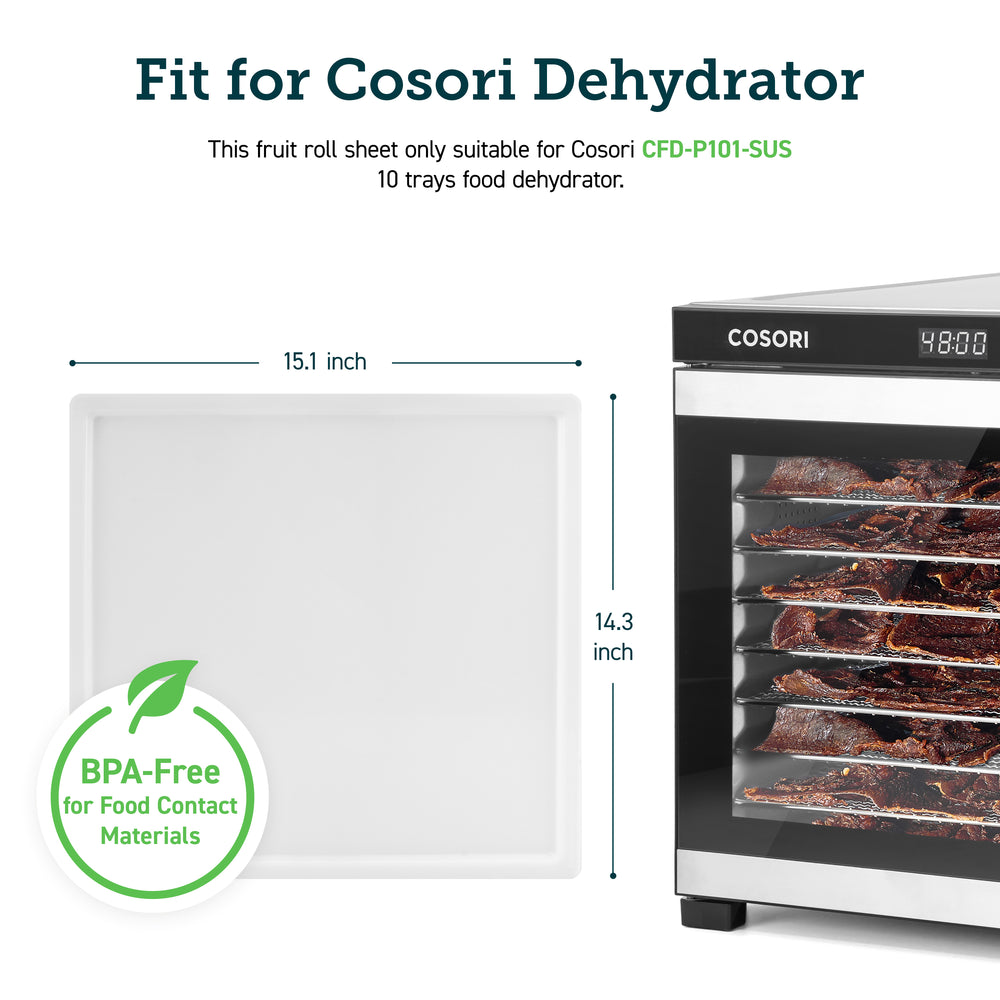 Cosori Food Dehydrator Machine Mesh Screens BPA-Free Plastic Dryer Sheets for Fruit, Meat Beef Jerky, Herb, Vegetable, C267-2ms, 2Pack