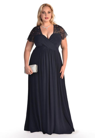 IGIGI Plus Size Long Black Dress American Made