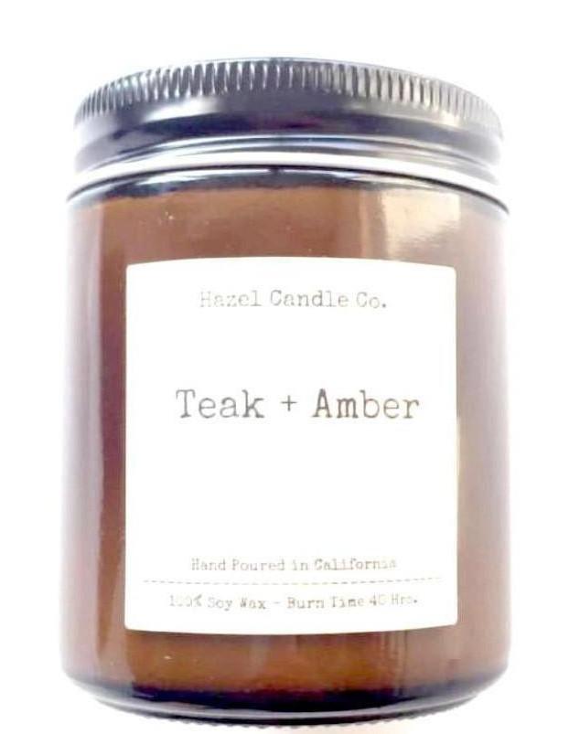 Candle, Teak + Amber