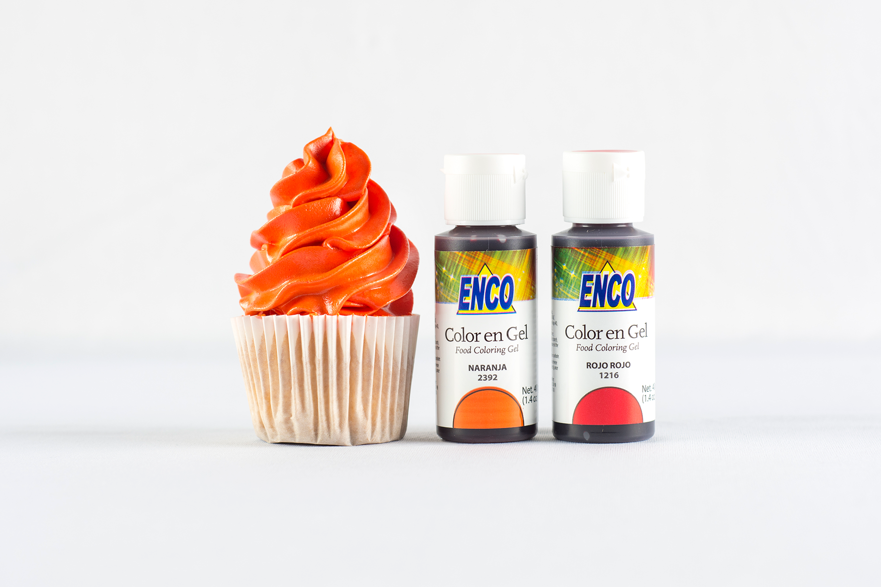 Red orange food color gel Enco
