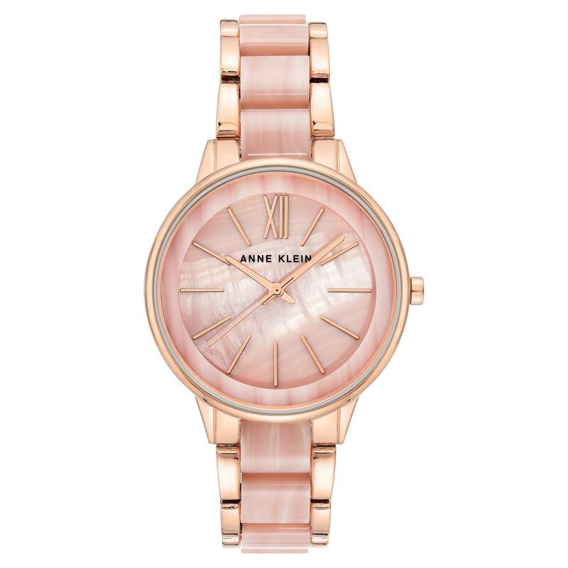 Anne Klein Quartz Analog Rose Gold Dial Metal Strap Watch for Women