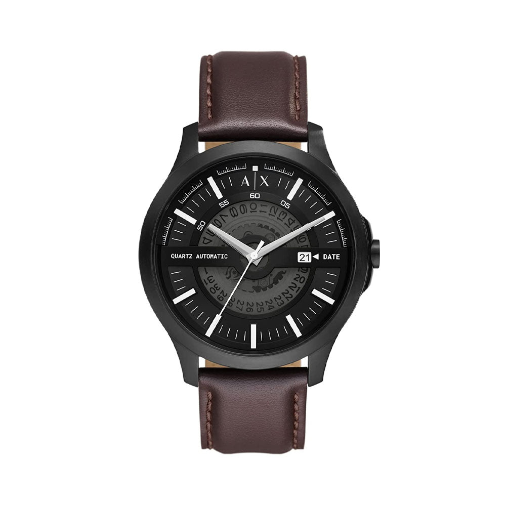 Armani Exchange Leonardo Factory Watch ® Analog Watch-AX1858 Black Men\'s The – Dial