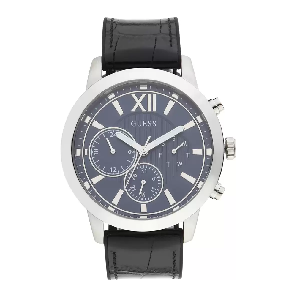 Guess RENEGADE Blue Dial Genuine Leather Analogue Mens Watch - GW0204G –  The Watch Factory ®