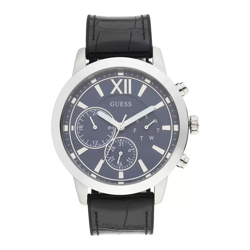 Guess Leather GW0204G ® Dial Mens Watch The - Genuine Analogue RENEGADE Blue Factory Watch –