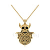 1.00Ct Black Round Diamond Engagement Wedding Gothic Skull Devil Face Horn Style Pendant Sterling Silver Yellow Gold Finish