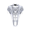 1.50Ct Round Cut White & Black Diamond Gothic Skull Vintage Men's Engagement Wedding Ring Sterling Silver White Gold Finish