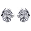 0.50Ct Round Cut White Diamond Gothic Skull Dragon Earrings Engagement Wedding Sterling Silver White Gold Finish