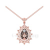 1.00ct Round Cut White Diamond Engagement Wedding Gothic Spider Web Pendant With Chain Sterling Silver Rose Gold Finish
