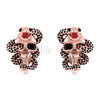 0.50Ct Round Cut Red and Black Diamond Gothic Skull Snake Earrings Engagement Wedding Sterling Silver Rose Gold Finish