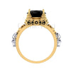1.50Ct Oval Cut Black Diamond Gothic Skull Art Deco Men's Engagement Wedding Ring Sterling Silver Yellow Gold Finish