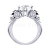 2.00Ct Round Cut White Diamond Gothic Skull Engagement Wedding Ring Sterling Silver White Gold Finish