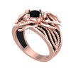 2.5Ct Oval Cut Black Diamond Gothic Skull Spider Style Engagement Wedding Men's Ring Sterling Silver Rose Gold Finish