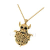 1.00Ct Black Round Diamond Engagement Wedding Gothic Skull Devil Face Horn Style Pendant Sterling Silver Yellow Gold Finish