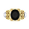 1.50Ct Oval Cut Black Diamond Gothic Skull Art Deco Men's Engagement Wedding Ring Sterling Silver Yellow Gold Finish