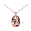 0.50ct Round Cut White Diamond Engagement Gothic Cat Leaf Vintage Style Pendant With Chain Sterling Silver Rose Gold Finish