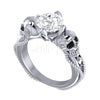 2.00Ct Round Cut White Diamond Gothic Skull Engagement Wedding Ring Sterling Silver White Gold Finish
