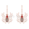 0.50Ct Round Cut Red Diamond Gothic Spider Style Earrings Engagement Wedding Sterling Silver Rose Gold Finish