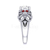 2Ct Round Cut White Diamond Gothic Skull Style Engagement Wedding Ring Sterling Silver White Gold Finish