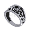 1.50Ct Round Cut Black Diamond Gothic Man's Spider Web Style Engagement Wedding Ring Sterling Silver White Gold Finish