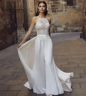 Wedding Jumpsuit  Backless Chiffon Sleeveless - EVE my EARTH