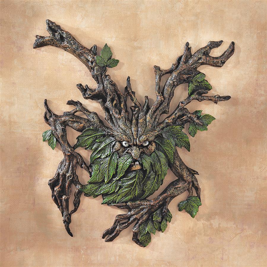 Bashful Wood Sprite Greenman Wall Sculpture