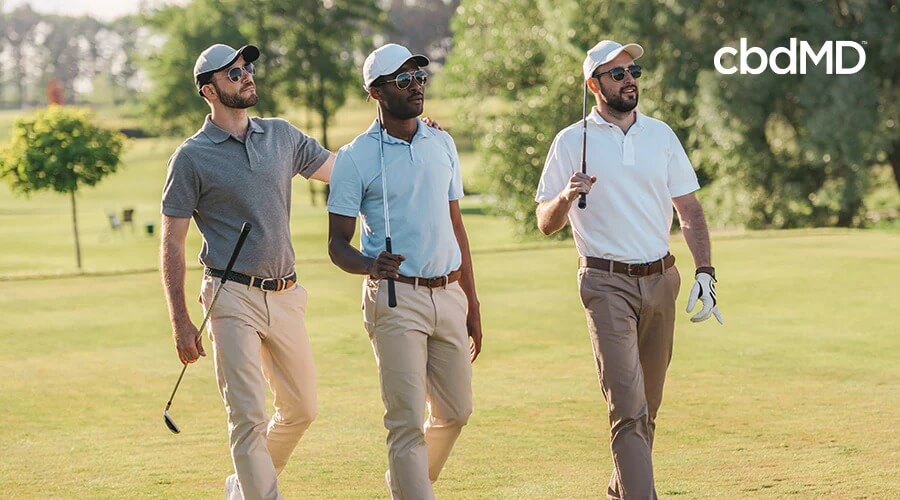 group of friends out golfing