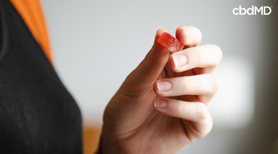 Person Eating CBD Gummy from cbdMD