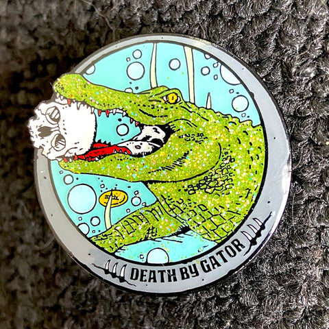 Soft enamel pin example- gator