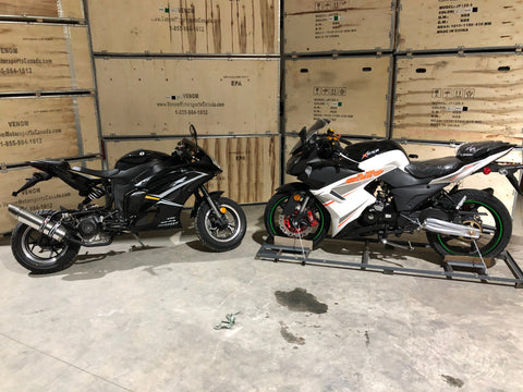 VENOM X18 50CC AND VENOM X22R 250CC SIZE COMPARISON