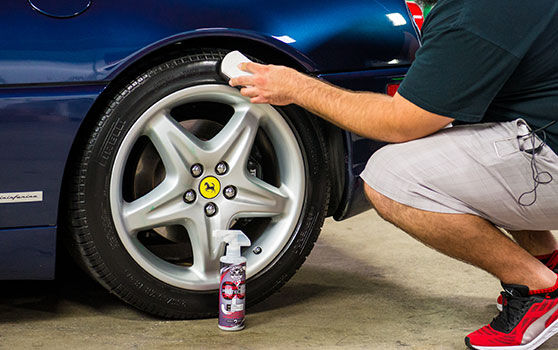 Cleaning a Car Tire