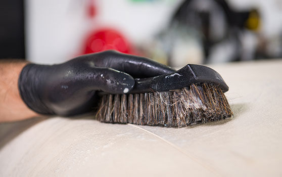 Scrubbing with a Convertible Top Brush