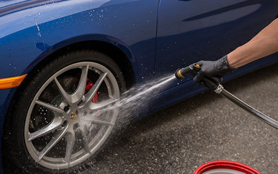 Rinsing Car Tire