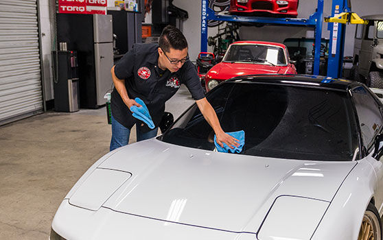 Cleaning Exterior Window of a Car