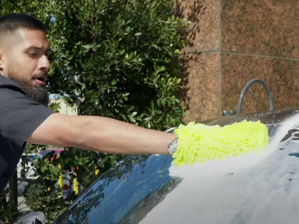 Washing a Porshe Window