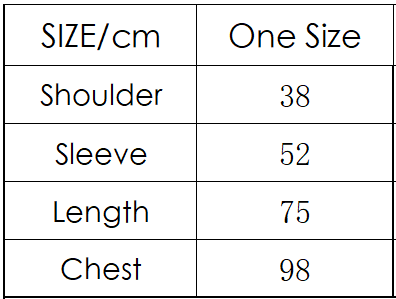 blake cover up size chart