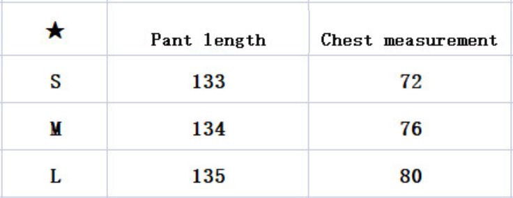 rosalyn coverup size chart