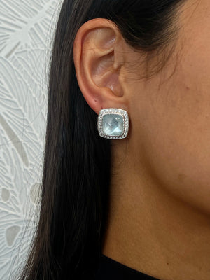 Blue Earring / Silver 925 & Zirconia - Zenaida Leon Jewelry