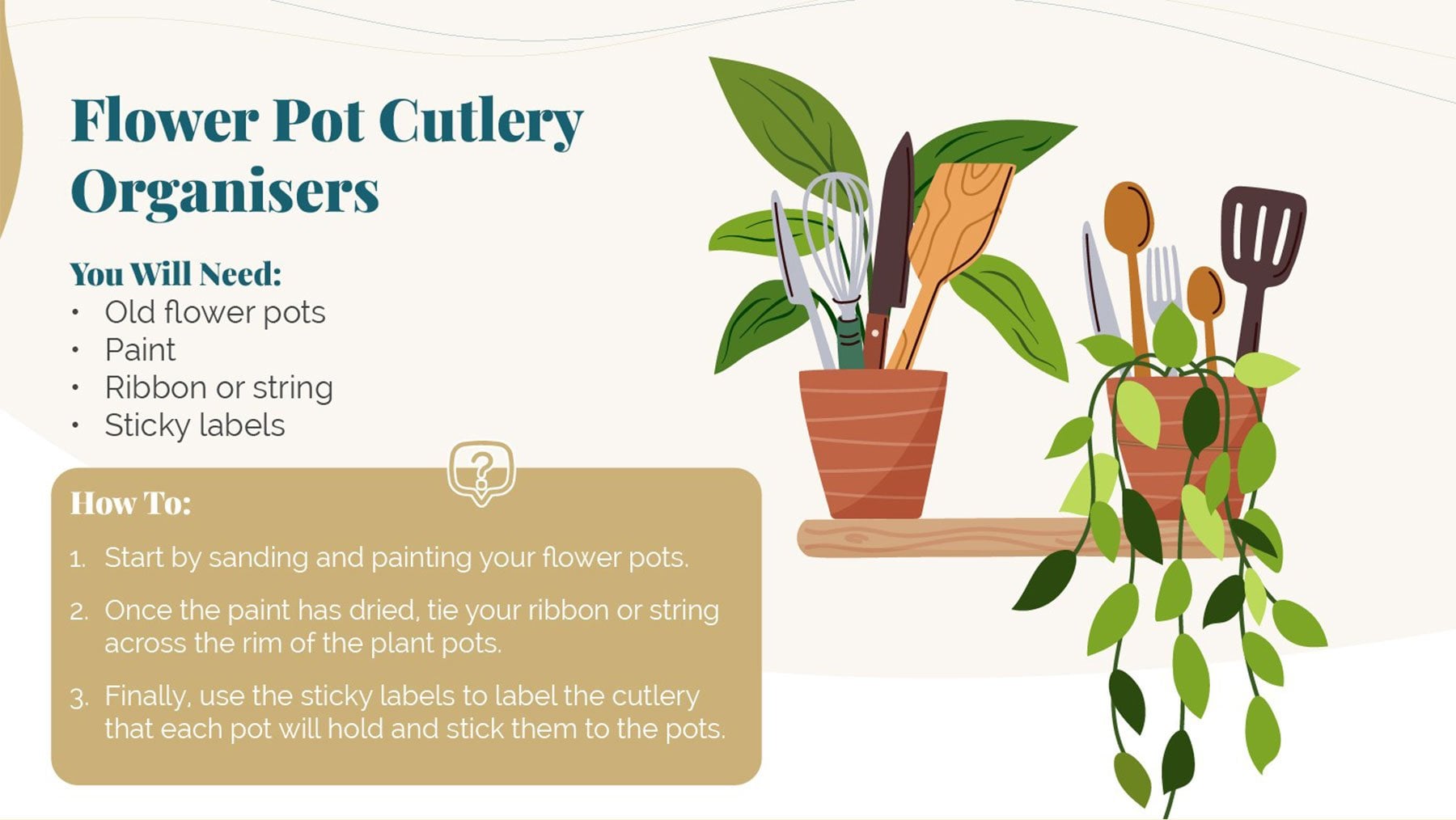 Flower Pot Cutlery Organisers