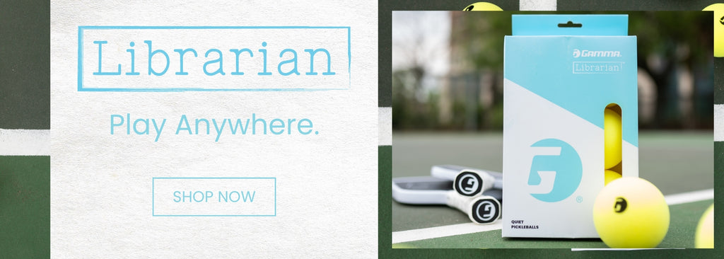 Advertisement for the Gamma Librarian Foam Pickleball