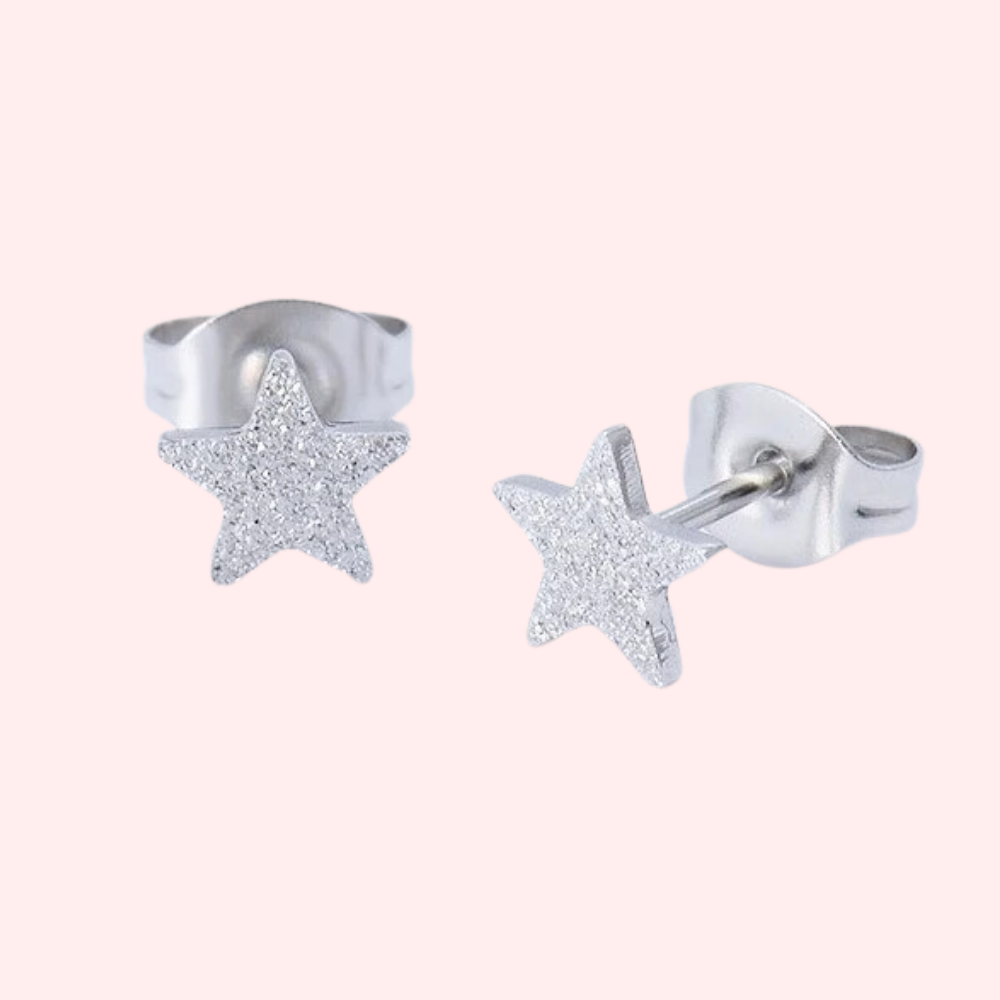 Sandblasted Star Hypoallergenic Earrings - Solace Jewellery Ltd product image