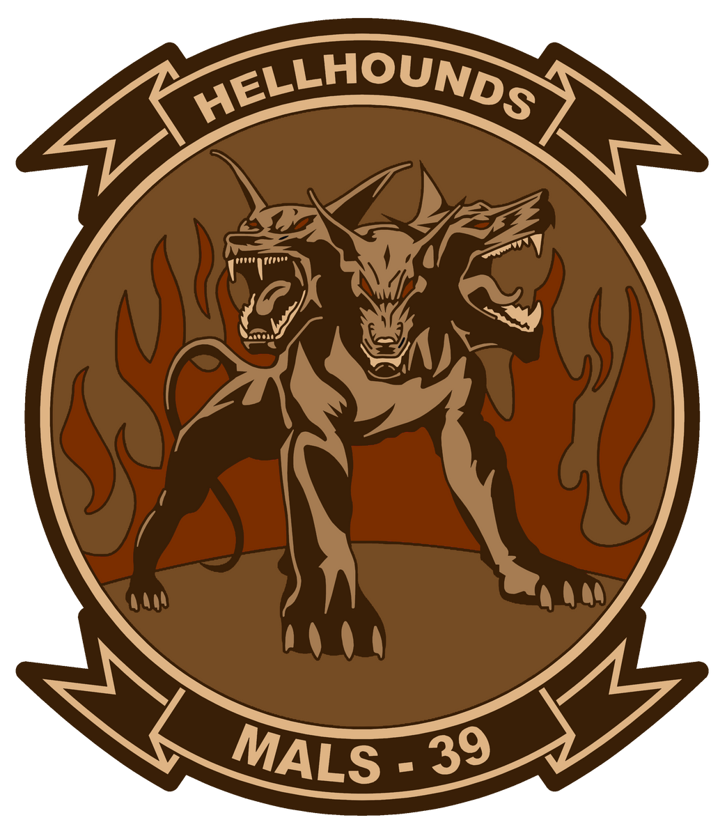 Officially Licensed USMC MALS-39 Hellhounds PVC Patches – Military, Law ...