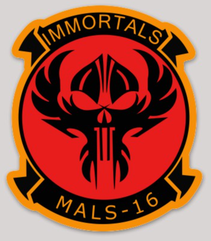 Officially Licensed USMC MALS-16 Immortals Sticker – Military, Law ...