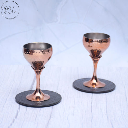 Beautifully Designed Copper Finished Tequila Glass Set of 6 With Woode –  PEARL CRAFTLAND