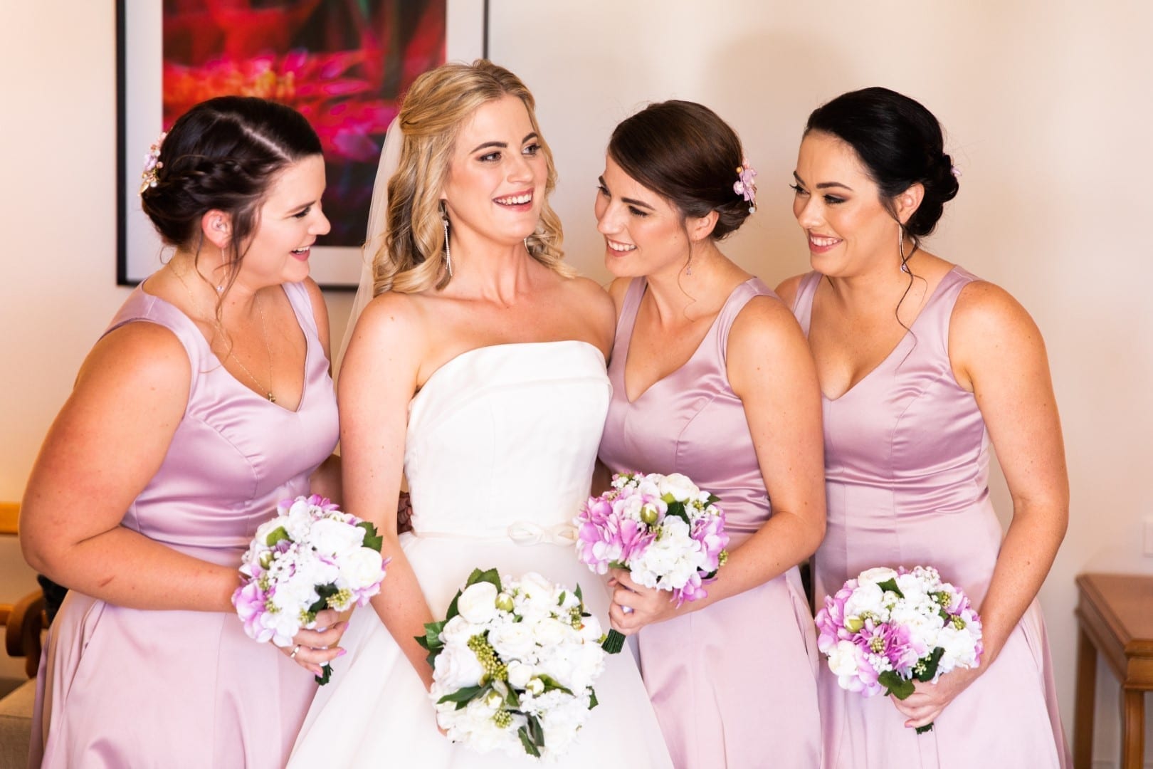 Bride Jess with her beautiful bridesmaids. 